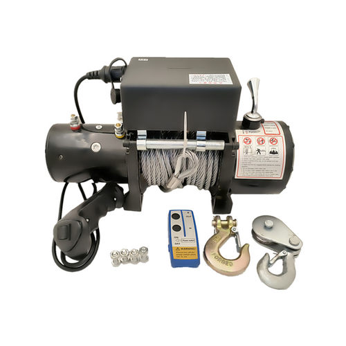 电动绞盘12V车载卷扬机小吊机24v电动葫芦越野车汽车自救绞盘吊机