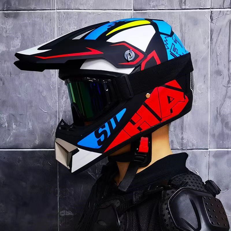 越野头盔男女电动自行车头盔山地越野骑行速降四季沙滩车儿童个性