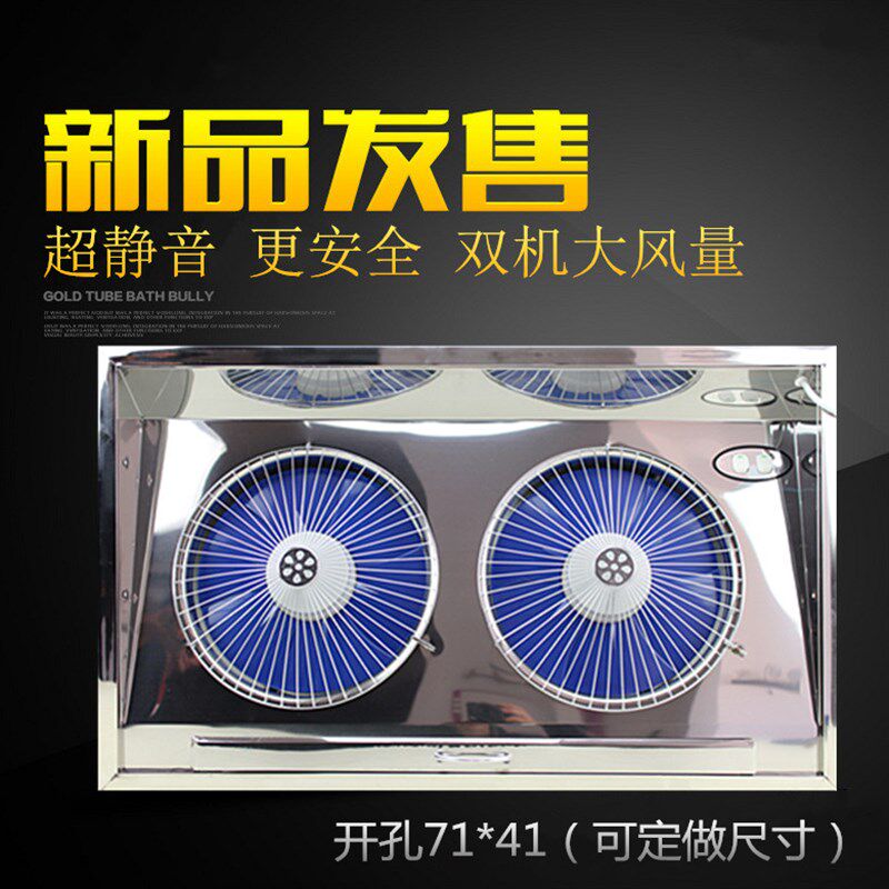 九峰不锈钢排气扇双排连r身窗式厨房抽油烟通风机双电机吸油烟换
