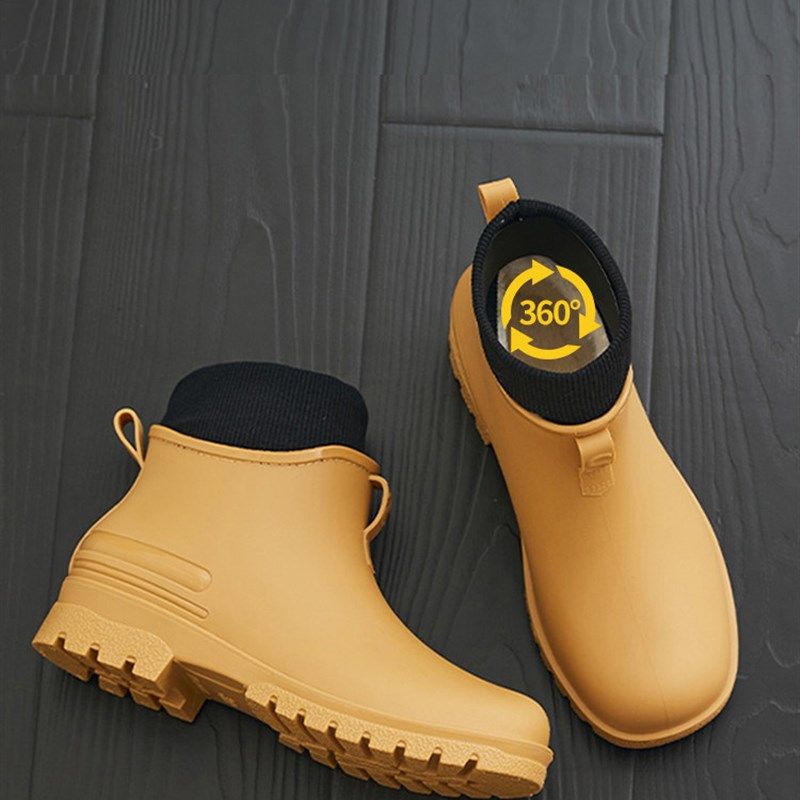 雨鞋男款2024新款防水大童加绒水鞋骑手雨靴女厨房防滑鞋胶鞋套鞋