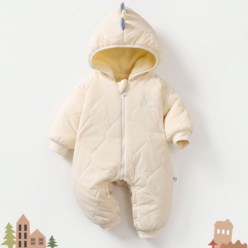 宝宝冬装连体衣新生儿婴儿加厚哈衣超萌可爱加绒秋冬套装棉衣棉服