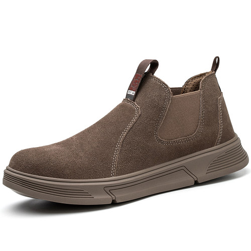 电焊工劳保鞋男款轻便软底一脚蹬防砸防刺穿钢头老保工作安全焊工