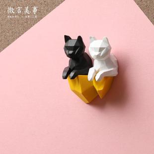 1套3个卡通可爱猫咪图钉 饰磁贴强力磁铁按钉 个性 创意软木板装