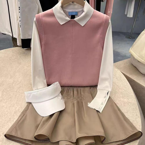 高尔夫服装女士针织背心无袖马甲