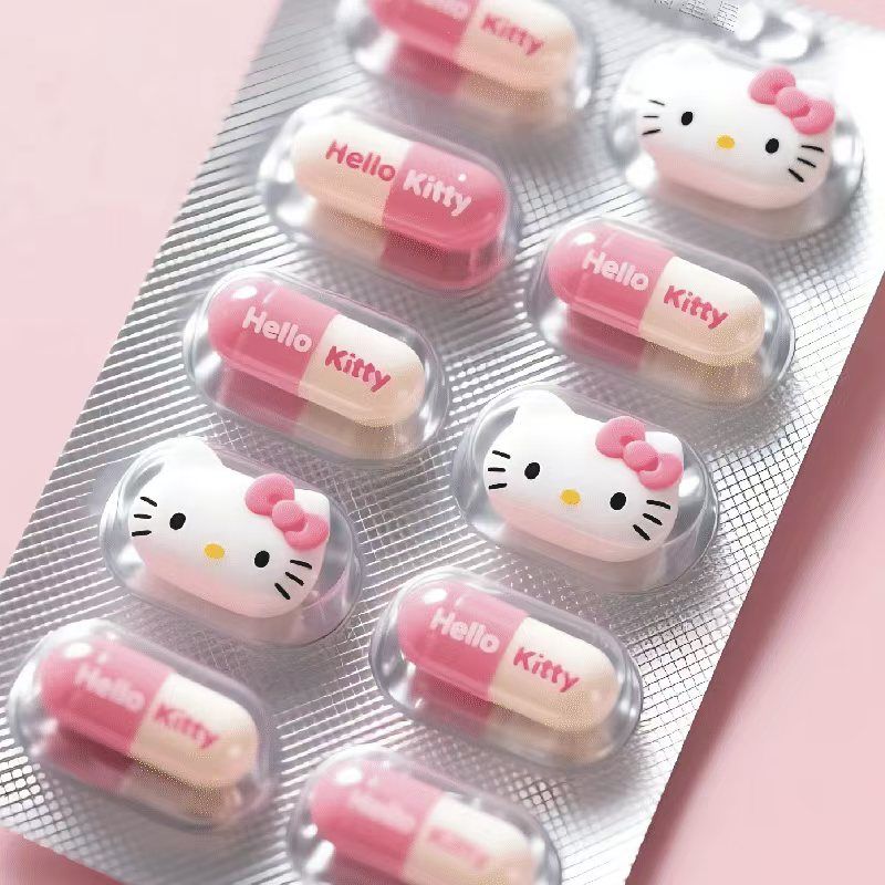 胶囊凯蒂猫咪耳钉小巧精致个性可爱时尚药丸耳钉女百搭耳饰2025