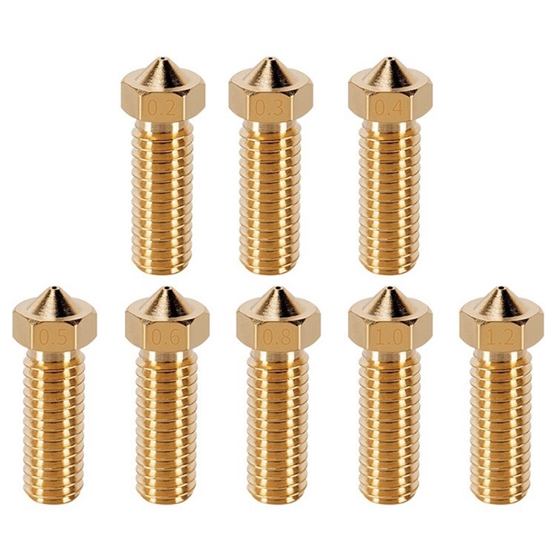 螺纹3D打印机配件 热销黄铜E3D-V6 喷嘴 带刻字 大口径 火山加长