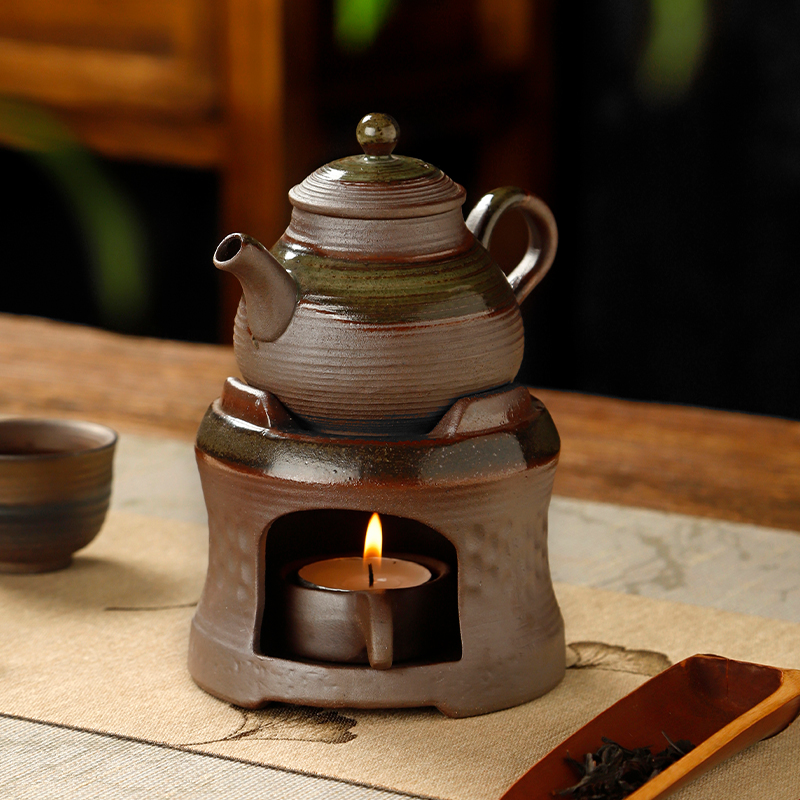清水柴烧温茶炉蜡烛粗陶煮茶器茶壶底座暖茶小火炉加热炭炉酒精灯