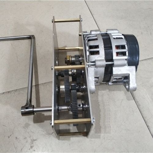 新品手摇发电机皮带轮式220v1500W永磁恒压照明小型纯铜线齿轮箱