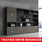 办公文件老柜书柜木质档案柜收纳SOU柜储隔物柜断柜带锁板背室景