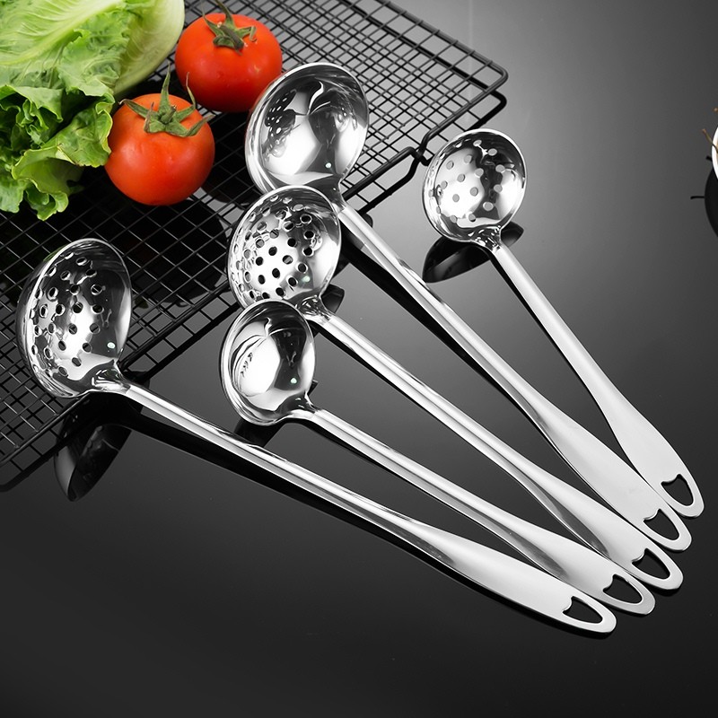 304火锅漏勺不锈钢汤勺子大号家用套装盛汤粥勺长柄加厚汤勺商用