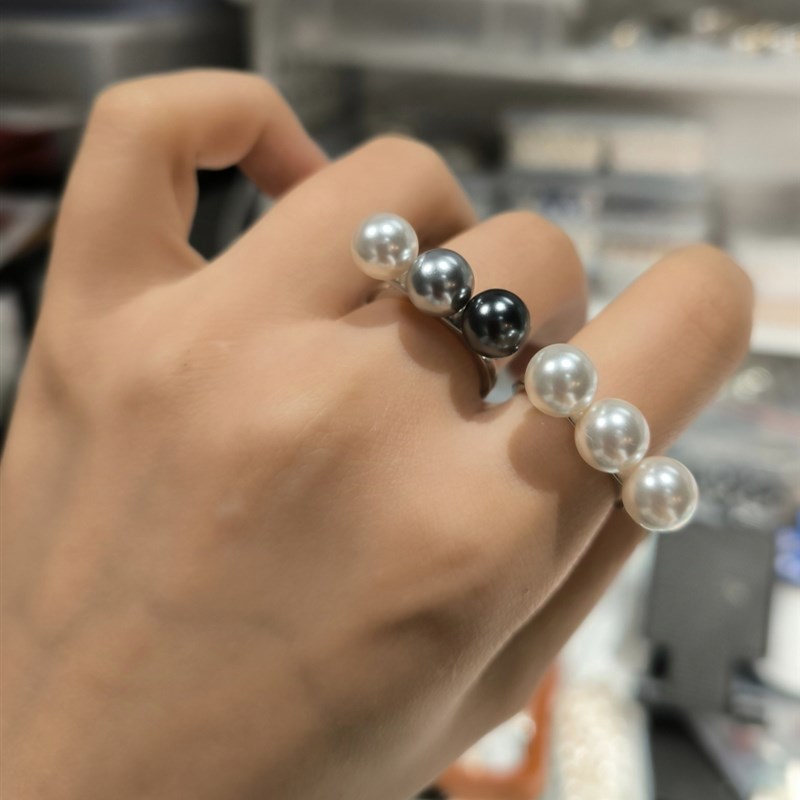 ISLA孤岛平衡木m珍珠戒指女小众设计感高级食指戒时尚个性气质手