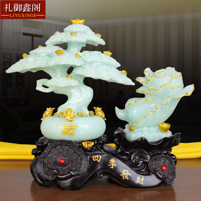 发财树招财葫芦摆件玉白菜v金蟾客厅办公室装饰品收银前台开业礼