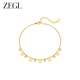 ZEGL金色蝴蝶脚链女2024新款 潮高级感小众脚踝链U女生足链足饰脚