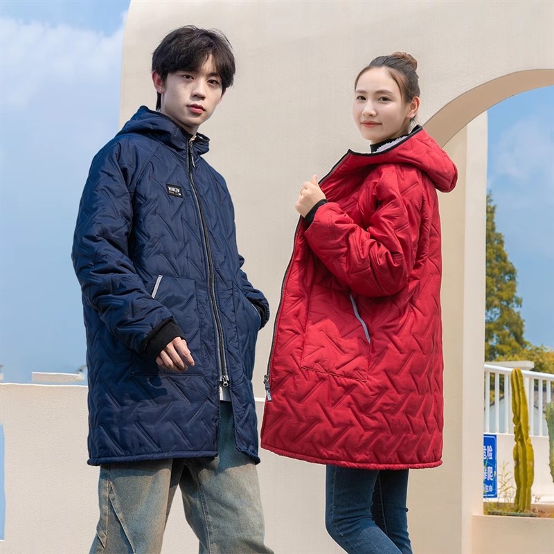 成人加绒加厚保暖防水罩衣时尚长袖围裙厨房防水工作服家用男女款
