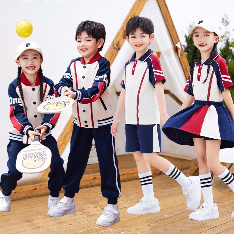幼儿园园服春秋夏装儿童校服套装小学生班服三件套运动英伦棒球服