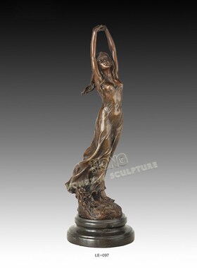 铜雕塑春姑娘LE097100工艺装饰品酒店办公室客厅书房家居桌面摆件