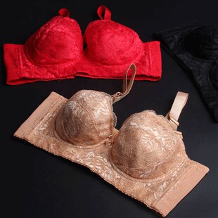 2件装 美容院本命年大红色无海z绵薄文胸调整型收副乳薄款聚拢内