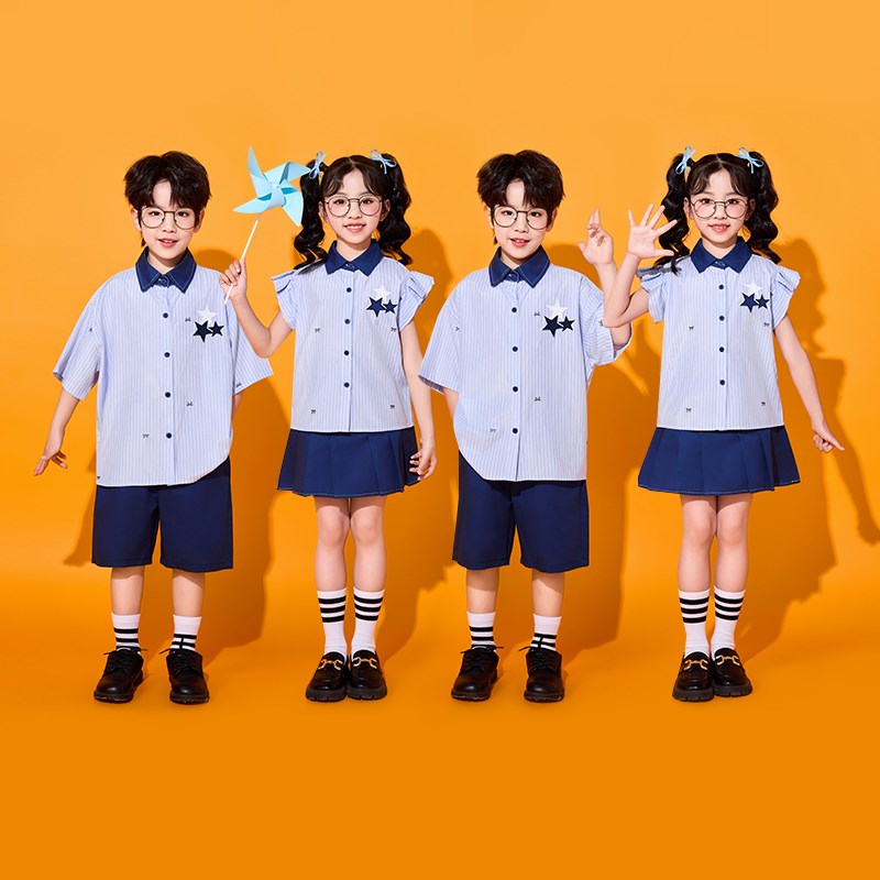 小学生校服班服幼儿园园服六一儿童节表演服夏季学院风衬衫套装潮