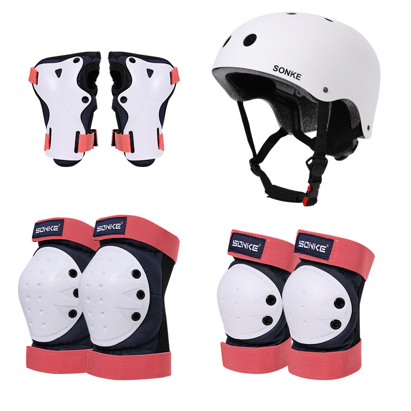 滑板护具大人轮滑滑冰女生套装成人护膝头盔装备护臀儿童防护