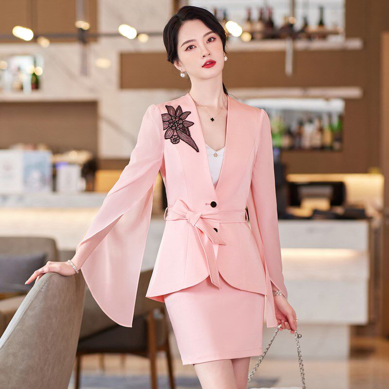 春装2025新款女套装职业洋气优雅女神范高级感时尚阔腿裤两件套