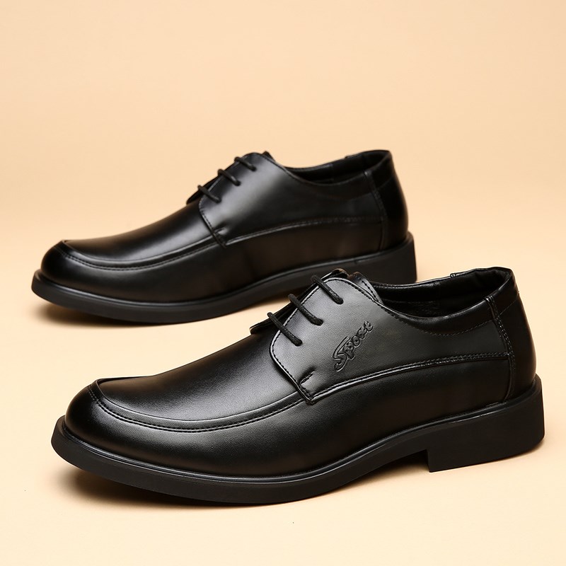 男士正装皮鞋黑色工作鞋英伦商务休闲鞋办公室大码45 46 4748男鞋
