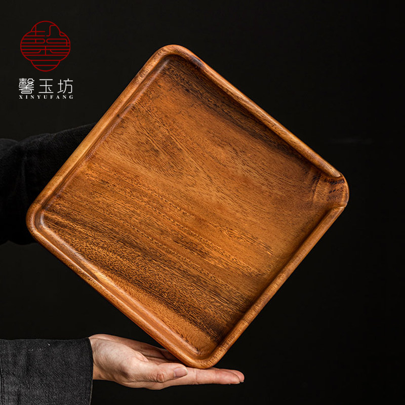 南美胡桃木赏茶盘实木分茶盘茶饼撬茶盘普M洱茶盒茶道配件茶盘托