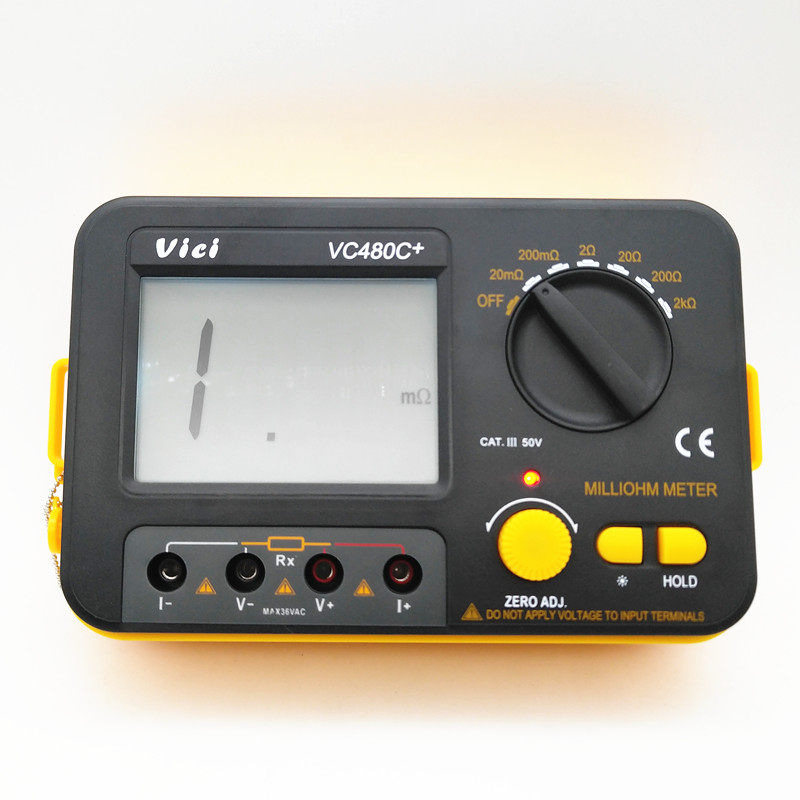 维希VC480C+ 高精度宽量程数字毫欧表直流低电阻测试仪数显微欧计