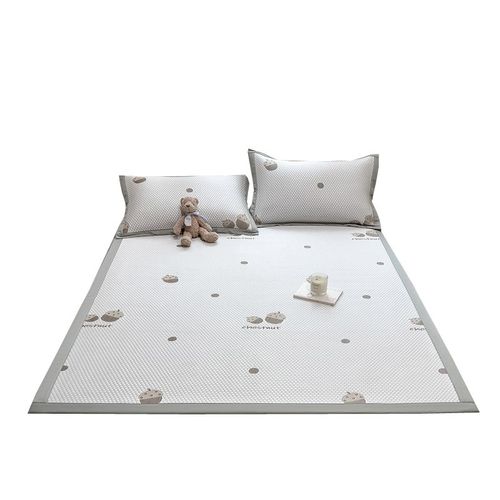 2025新款卡通凉感冰豆豆凉席三件套学生宿舍空调席子可折叠可机洗