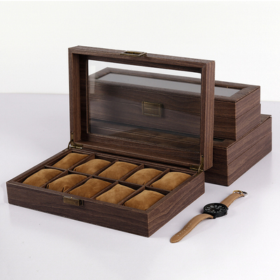 檀韵致远树皮纹PU皮革61012手表盒珠宝首饰收纳展示包装盒子包邮