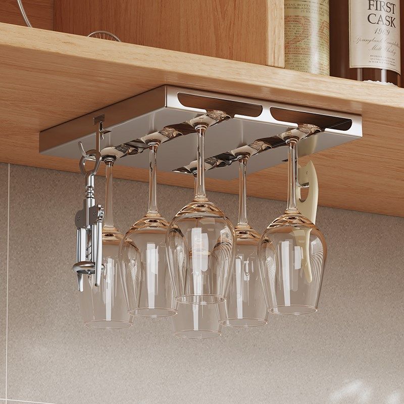 不锈钢红酒杯架子倒挂高颜值高脚杯架收纳架置物架2025新款放置架