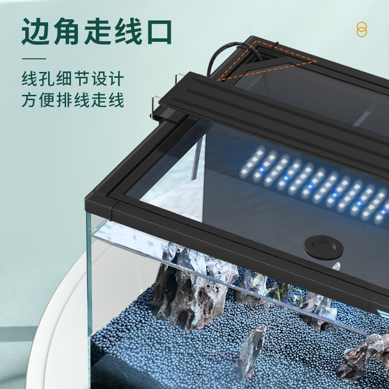 超白背滤鱼缸小型客厅生态养鱼桌面缸免换水懒人造景自循环水草缸