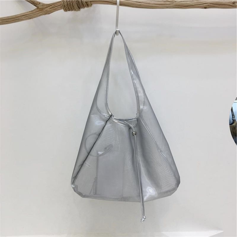 小脏柜 网纱包透明轻便单肩大包时尚收纳袋大容量挎包潮流腋下包