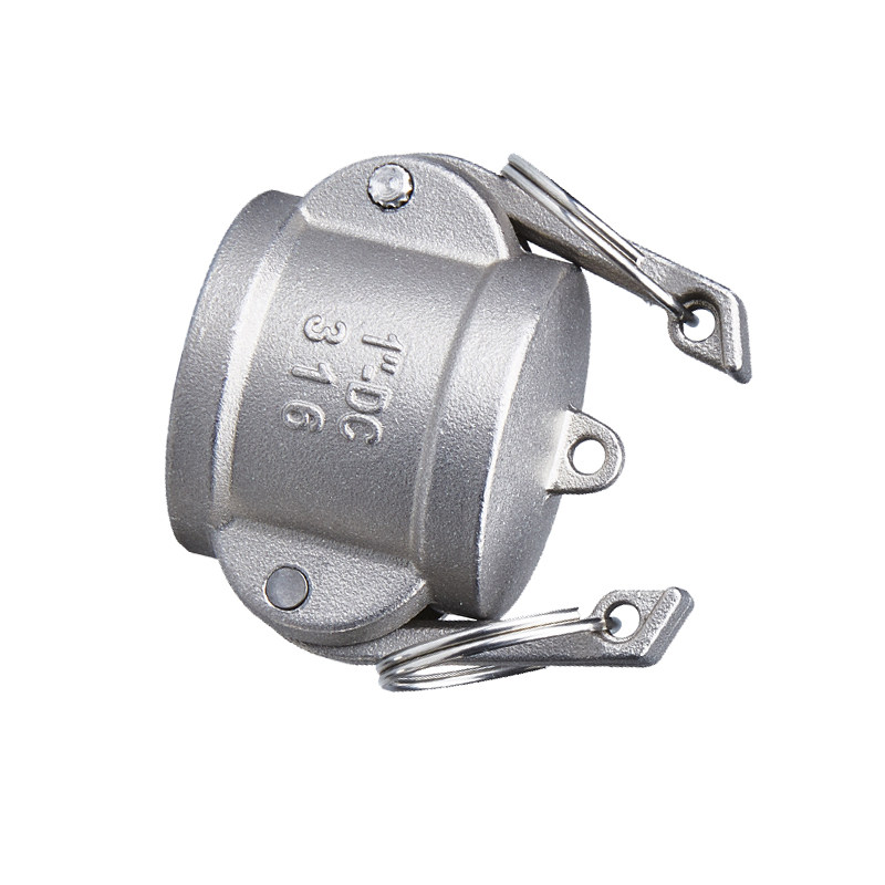 304不锈钢堵盖快速接头dc型母头扳把式快接卡套卡扣油管水管堵头