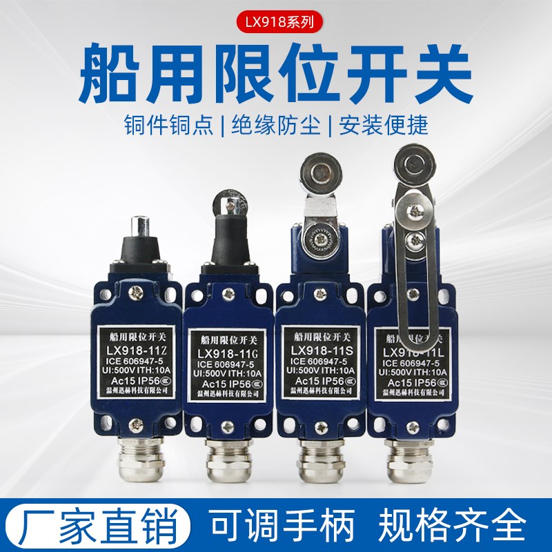 限位开关 船用LX918-11L/Z/G/S/120防水防b 行程开关带滚轮摇臂