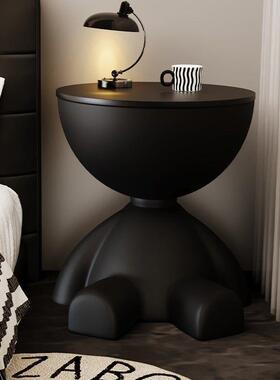 OMS奶小头茶平几油风家小用客厅沙发边几床头桌子移动小圆桌角几