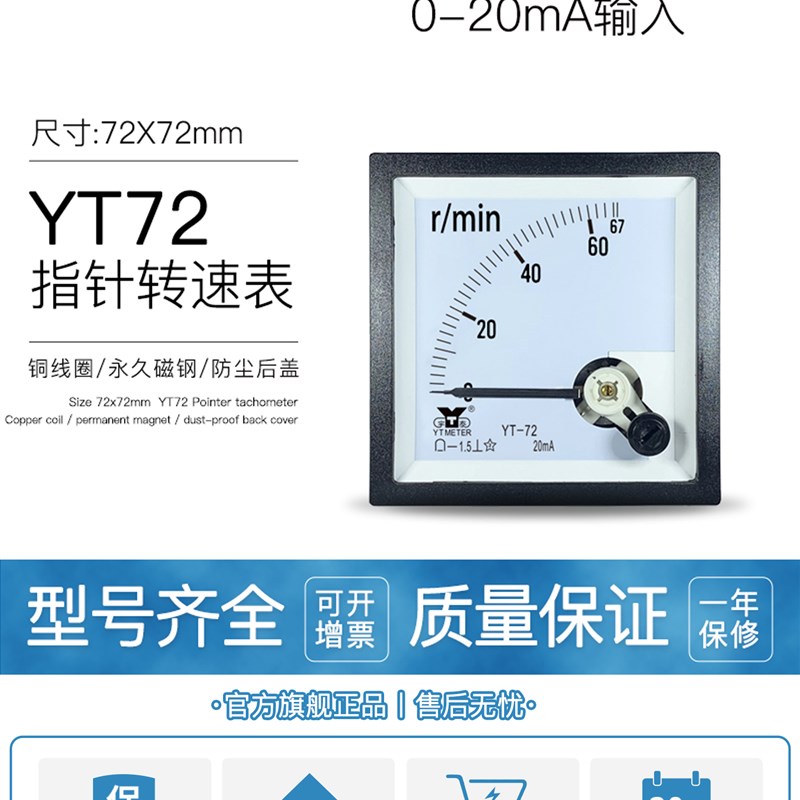 CP72 0-20mA输入模拟转速表67rpm 200r/min 1500转/分限速表be72