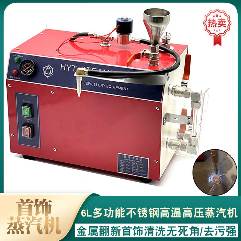 6升不锈钢蒸汽清洗机高温高压蒸汽机喷气机珠宝首饰电动清洁机
