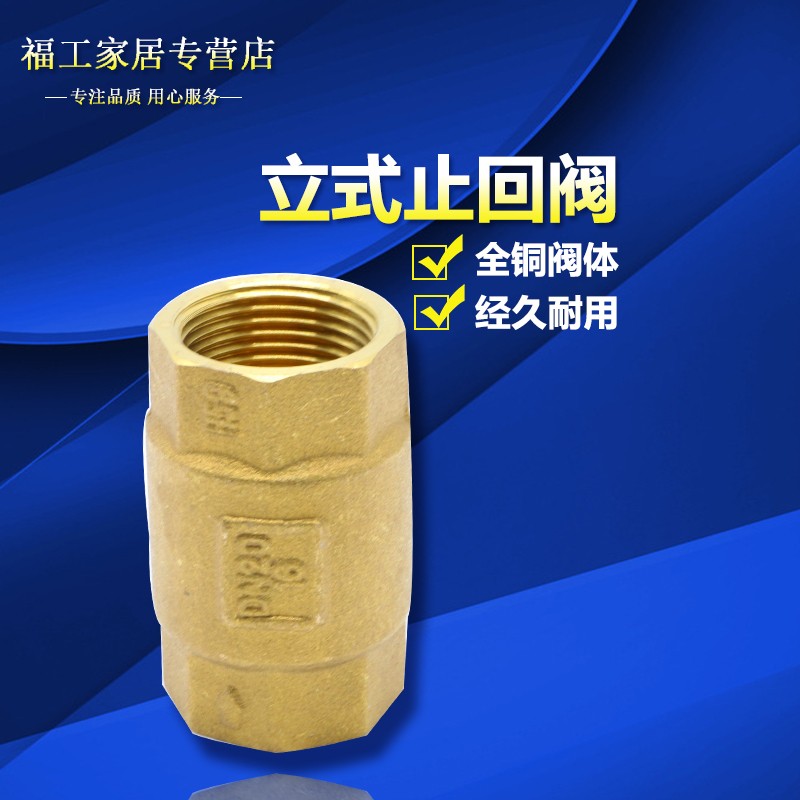 永德信410立式黄铜止回阀 全铜单向阀 止逆阀4分 6分 1寸