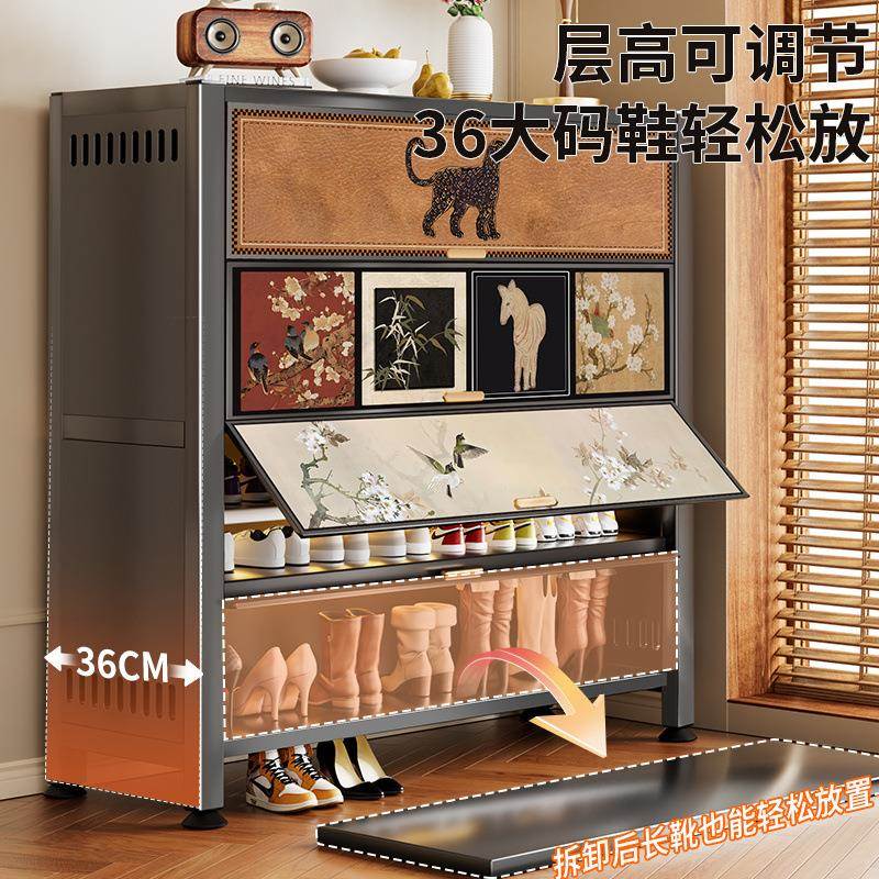 钢制中古风入户家门口鞋柜玄用关纳柜楼道口收鞋架储物68carb7J柜