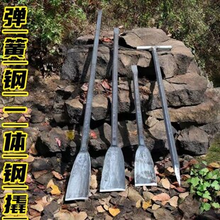 新款多功能实心六棱钢撬棍锻打锻造加粗撬棒手动尖撬工地老式钢钎