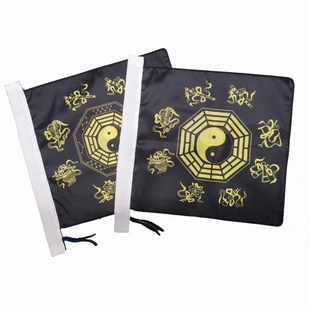 热卖黑令旗手拿乩童八卦八宝黄令旗彩喷旗布双面旗帜定制跳童用品