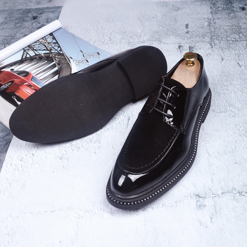 皮鞋男韩版内增高反绒皮流行男鞋子商务透气正装S皮鞋工作鞋男婚