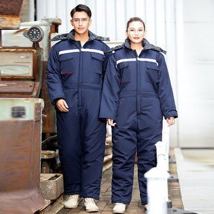 冷冻库专用棉衣连身服套装女冷藏库加厚防寒棉服男冰库冷炼工作服