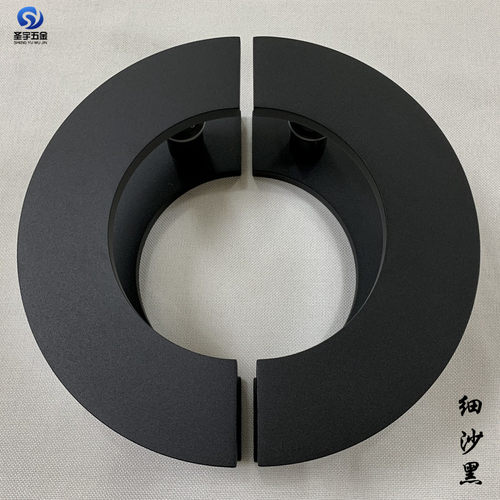 简约半圆形钢化玻璃大门拉手定制实木门把手黑色酒店门面拉手现代