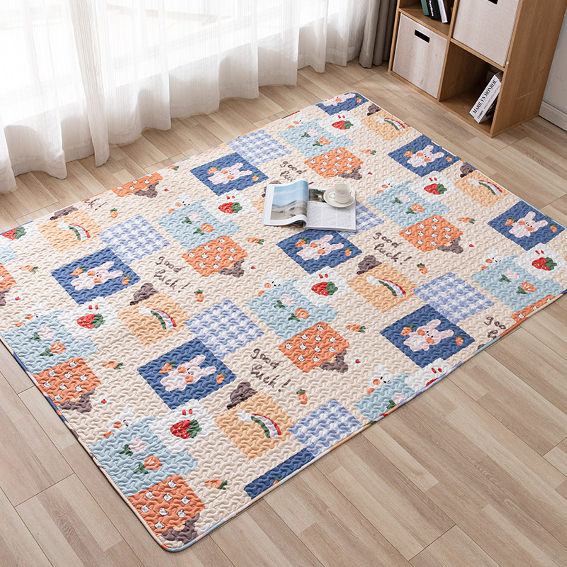 纯棉儿童地垫婴儿爬行垫四季全棉卧室满铺床边垫榻榻米垫子可机洗