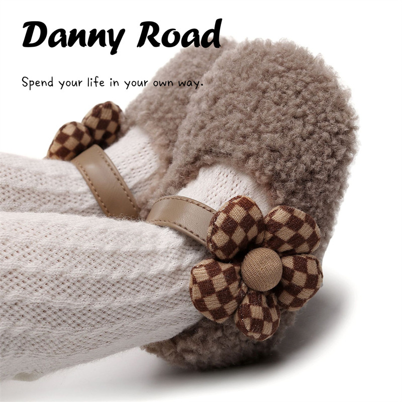 冬天新款婴儿鞋i泰迪毛毛鞋公主鞋防滑牛筋底半胶底女宝0-1岁保暖