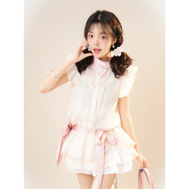 【lolita兔兔】小个子穿搭2025年夏季新款粉色蝴蝶结超短连衣裙女