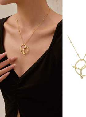 S925银镀18k金简约纯银小众原创