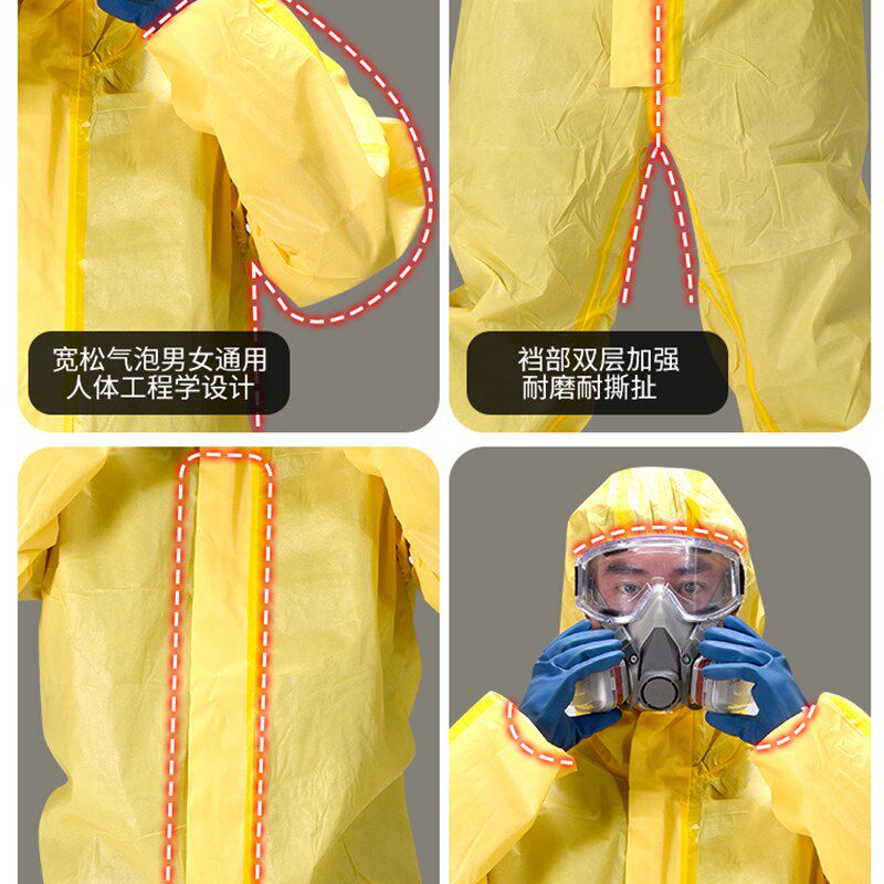 化学实验防护服防化服连体全身工作服防毒面具防酸防耐酸碱隔离