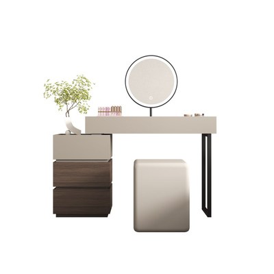 现代简约实木梳妆台斗柜一体卧室多功能小型床边床头柜化妆桌收纳